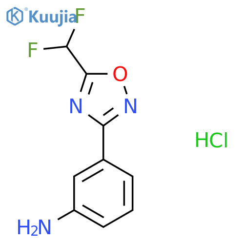 3-5-(difluoromethyl)-1,2,4-oxadiazol-3-ylaniline hydrochloride structure