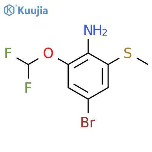 4-Bromo-2-(difluoromethoxy)-6-(methylsulfanyl)aniline structure