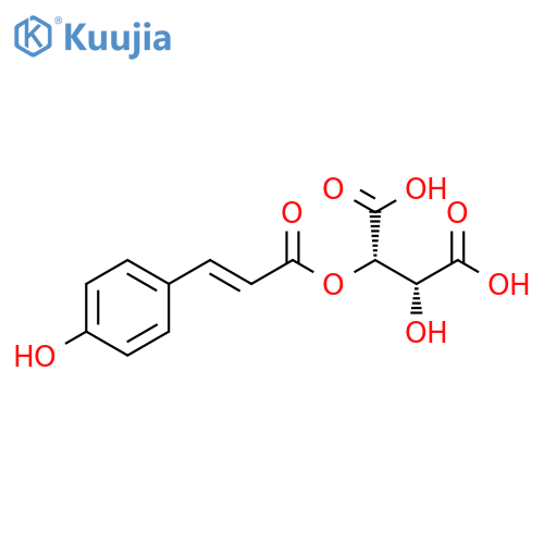 Butanedioic acid, 2-hydroxy-3-[[(2E)-3-(4-hydroxyphenyl)-1-oxo-2-propen-1-yl]oxy]-, (2R,3S)-rel- structure