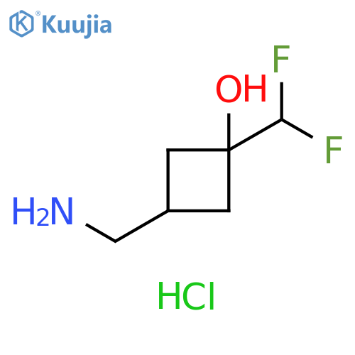 Cyclobutanol, 3-(aminomethyl)-1-(difluoromethyl)-, hydrochloride (1:1) structure