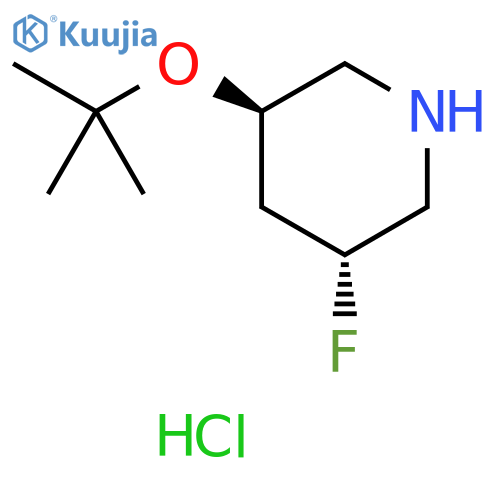 Piperidine, 3-(1,1-dimethylethoxy)-5-fluoro-, hydrochloride (1:1), (3R,5R)- structure