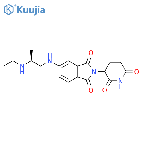2-(2,6-dioxopiperidin-3-yl)-5-{(2S)-2-(ethylamino)propylamino}-2,3-dihydro-1H-isoindole-1,3-dione structure