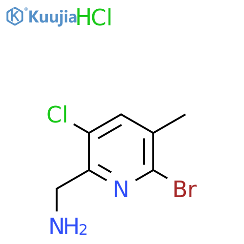 1-(6-Bromo-3-chloro-5-methylpyridin-2-yl)methanamine hydrochloride structure