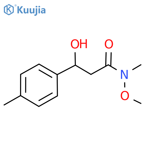 3-Hydroxy-N-methoxy-N-methyl-3-(p-tolyl)propanamide structure