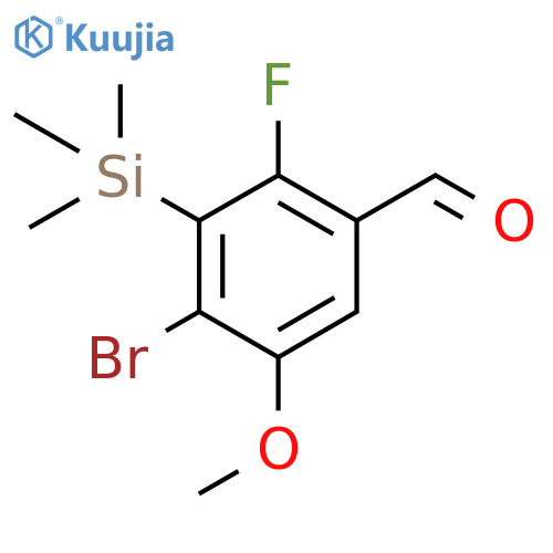 4-Bromo-2-fluoro-5-methoxy-3-(trimethylsilyl)benzaldehyde structure