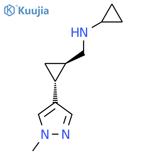 N-[[(1R,2R)-2-(1-Methylpyrazol-4-yl)cyclopropyl]methyl]cyclopropanamine structure