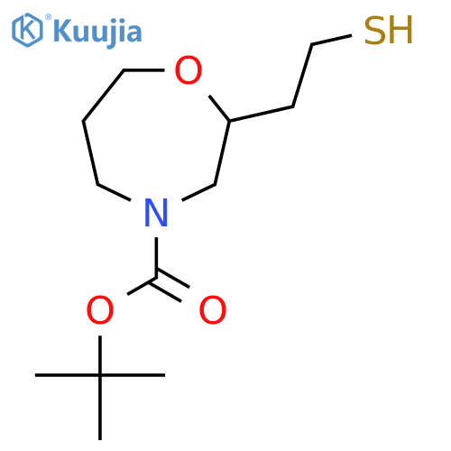 Tert-butyl 2-(2-sulfanylethyl)-1,4-oxazepane-4-carboxylate structure