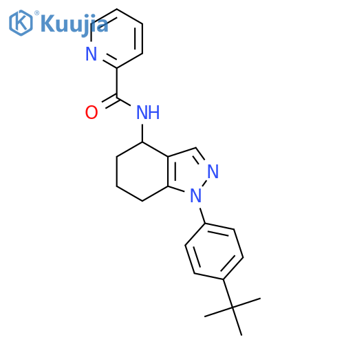 N-[1-(4-tert-butylphenyl)-4,5,6,7-tetrahydro-1H-indazol-4-yl]pyridine-2-carboxamide structure