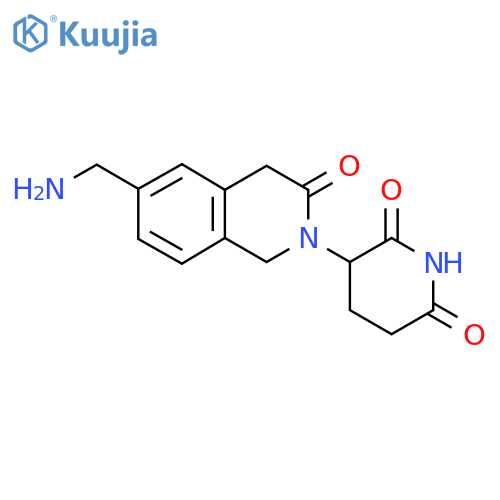 3-6-(aminomethyl)-3-oxo-1,2,3,4-tetrahydroisoquinolin-2-ylpiperidine-2,6-dione structure