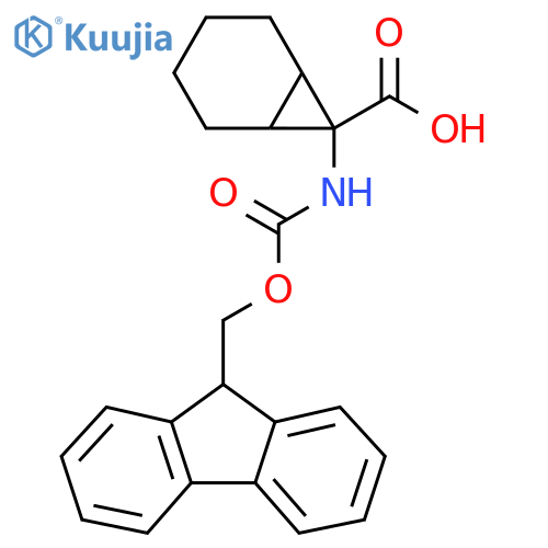 7-({[(9H-fluoren-9-yl)methoxy]carbonyl}amino)bicyclo[4.1.0]heptane-7-carboxylic acid structure