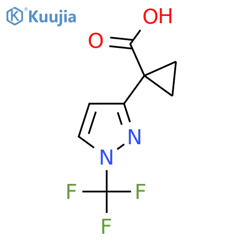 1-[1-(trifluoromethyl)-1H-pyrazol-3-yl]cyclopropane-1-carboxylic acid structure