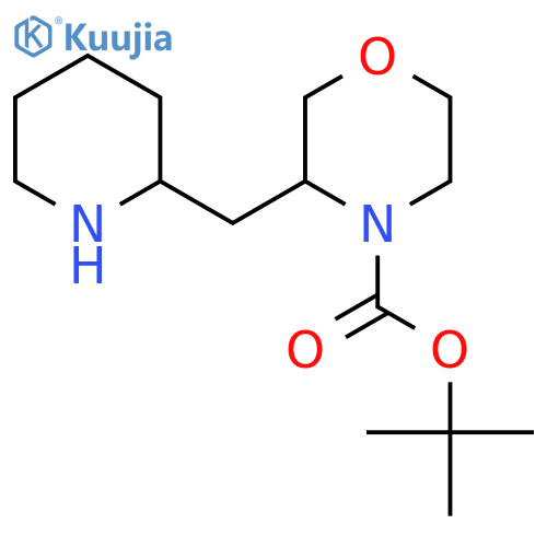 Tert-butyl 3-[(piperidin-2-yl)methyl]morpholine-4-carboxylate structure