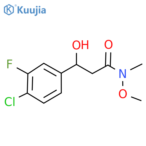 3-(4-Chloro-3-fluorophenyl)-3-hydroxy-N-methoxy-N-methylpropanamide structure
