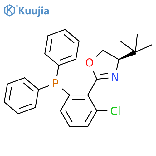 (R)-4-(tert-Butyl)-2-(2-chloro-6-(diphenylphosphino)phenyl)-4,5-dihydrooxazole structure