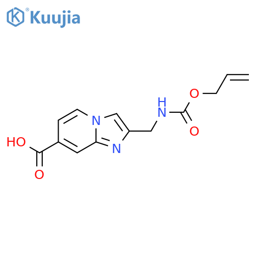 2-({[(Prop-2-en-1-yloxy)carbonyl]amino}methyl)imidazo[1,2-a]pyridine-7-carboxylic acid structure