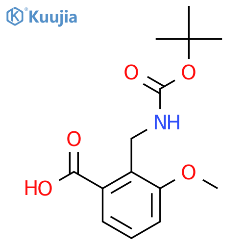 2-({(tert-butoxy)carbonylamino}methyl)-3-methoxybenzoic acid structure