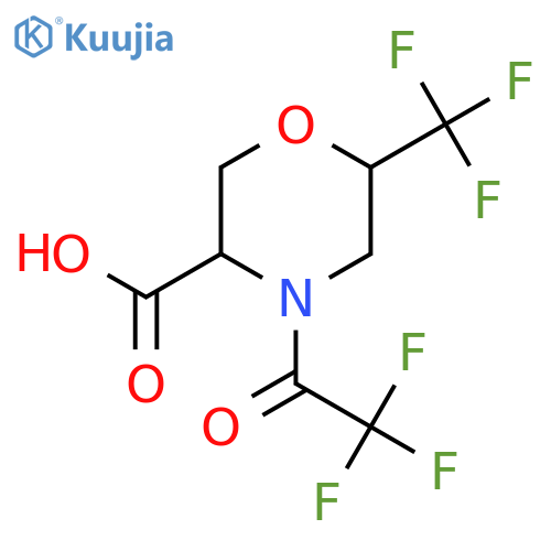 4-(2,2,2-Trifluoroacetyl)-6-(trifluoromethyl)morpholine-3-carboxylic acid structure