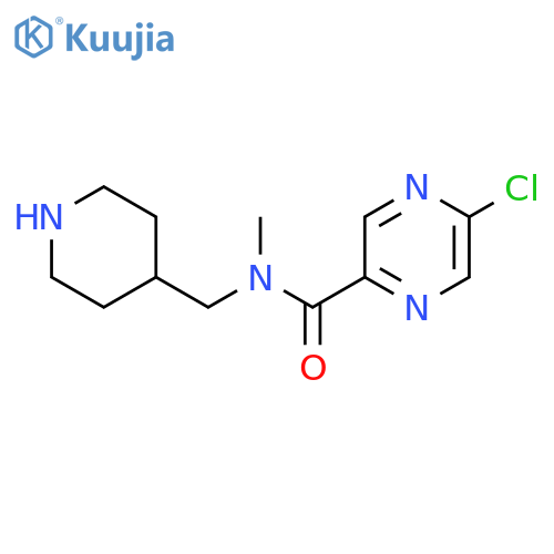 5-chloro-N-methyl-N-(piperidin-4-yl)methylpyrazine-2-carboxamide structure