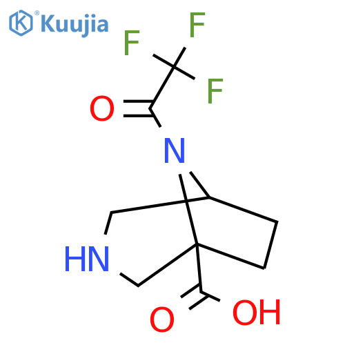 8-(2,2,2-Trifluoroacetyl)-3,8-diazabicyclo[3.2.1]octane-1-carboxylic acid structure