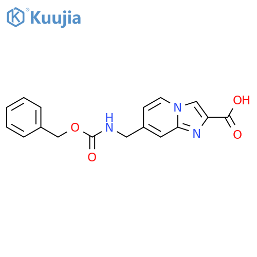 7-({[(Benzyloxy)carbonyl]amino}methyl)imidazo[1,2-a]pyridine-2-carboxylic acid structure
