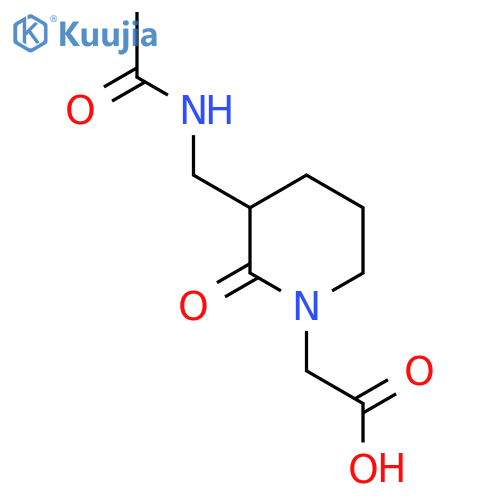 2-[3-(Acetamidomethyl)-2-oxopiperidin-1-yl]acetic acid structure