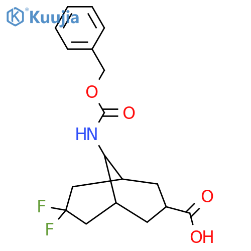 9-{[(Benzyloxy)carbonyl]amino}-7,7-difluorobicyclo[3.3.1]nonane-3-carboxylic acid structure