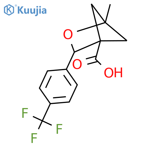 1-Methyl-3-[4-(trifluoromethyl)phenyl]-2-oxabicyclo[2.1.1]hexane-4-carboxylic acid structure
