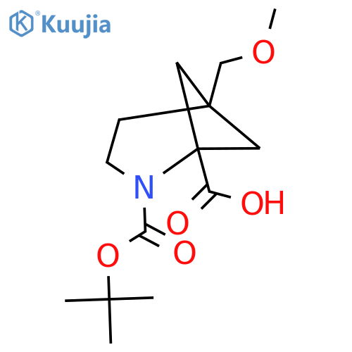 2-[(Tert-butoxy)carbonyl]-5-(methoxymethyl)-2-azabicyclo[3.1.1]heptane-1-carboxylic acid structure