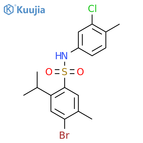 4-bromo-N-(3-chloro-4-methylphenyl)-5-methyl-2-(propan-2-yl)benzene-1-sulfonamide structure