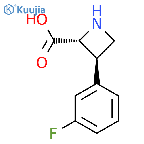 rac-(2R,3R)-3-(3-fluorophenyl)azetidine-2-carboxylic acid structure