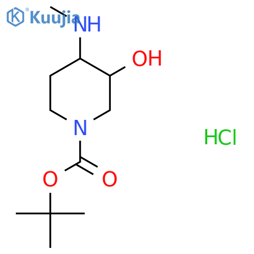 Tert-butyl 3-hydroxy-4-(methylamino)piperidine-1-carboxylate hydrochloride structure