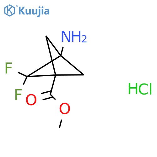Methyl 3-amino-2,2-difluorobicyclo[1.1.1]pentane-1-carboxylate hydrochloride structure