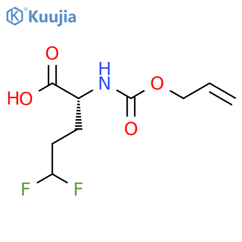 (2R)-5,5-difluoro-2-{[(prop-2-en-1-yloxy)carbonyl]amino}pentanoic acid structure