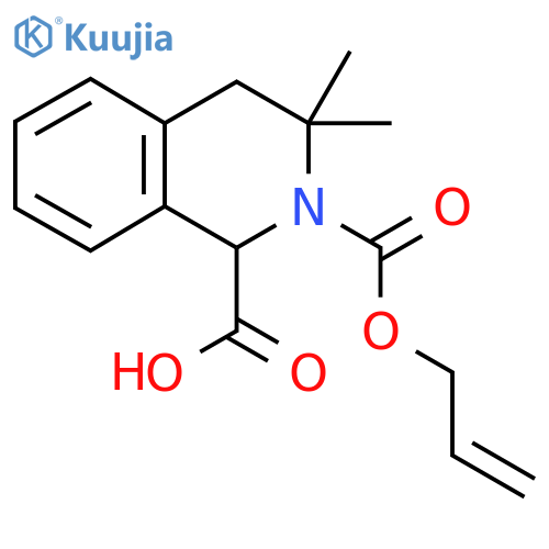3,3-Dimethyl-2-[(prop-2-en-1-yloxy)carbonyl]-1,2,3,4-tetrahydroisoquinoline-1-carboxylic acid structure