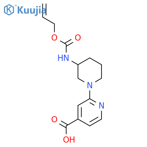 2-(3-{[(Prop-2-en-1-yloxy)carbonyl]amino}piperidin-1-yl)pyridine-4-carboxylic acid structure