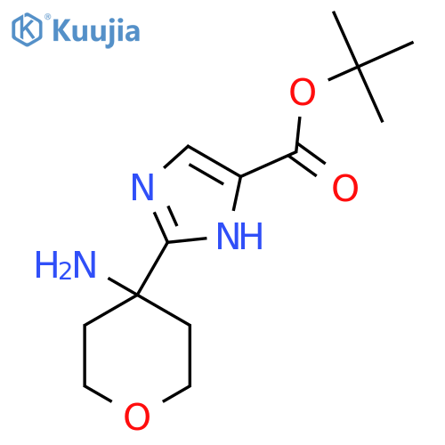 tert-butyl 2-(4-aminooxan-4-yl)-1H-imidazole-4-carboxylate structure