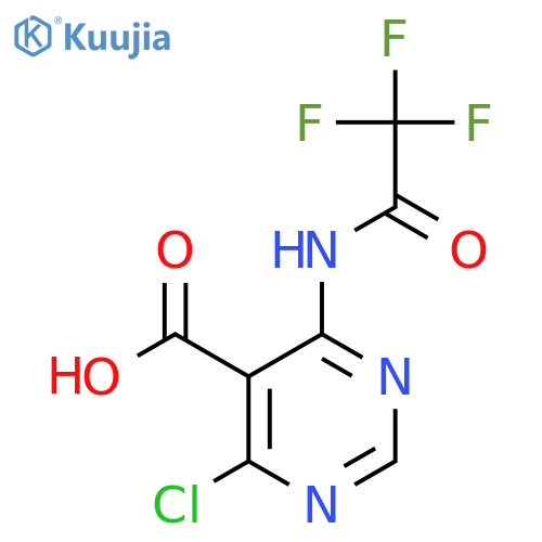 4-Chloro-6-(2,2,2-trifluoroacetamido)pyrimidine-5-carboxylic acid structure