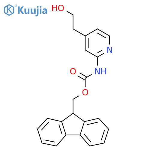 (9H-fluoren-9-yl)methyl N-[4-(2-hydroxyethyl)pyridin-2-yl]carbamate structure