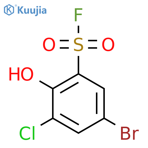 5-Bromo-3-chloro-2-hydroxybenzene-1-sulfonyl fluoride structure