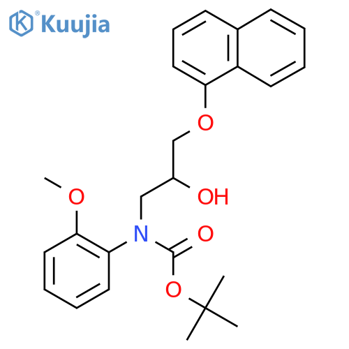 tert-butyl N-[2-hydroxy-3-(naphthalen-1-yloxy)propyl]-N-(2-methoxyphenyl)carbamate structure