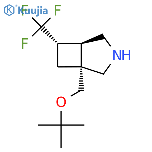 rac-(1R,5R,6S)-1-[(tert-butoxy)methyl]-6-(trifluoromethyl)-3-azabicyclo[3.2.0]heptane structure