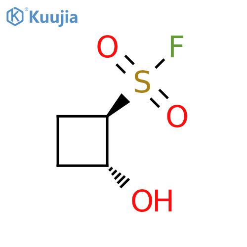 rac-(1R,2R)-2-hydroxycyclobutane-1-sulfonyl fluoride structure