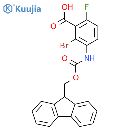 2-bromo-3-({(9H-fluoren-9-yl)methoxycarbonyl}amino)-6-fluorobenzoic acid structure