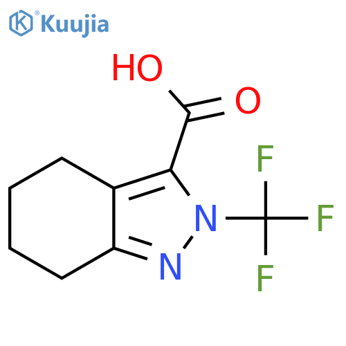 2-(trifluoromethyl)-4,5,6,7-tetrahydro-2H-indazole-3-carboxylic acid structure