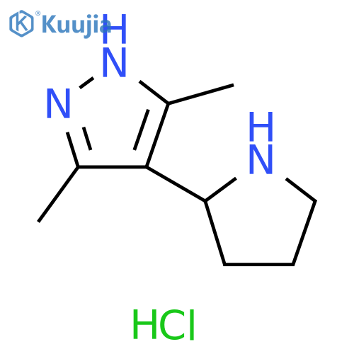 1H-Pyrazole, 3,5-dimethyl-4-(2-pyrrolidinyl)-, hydrochloride (1:2) structure
