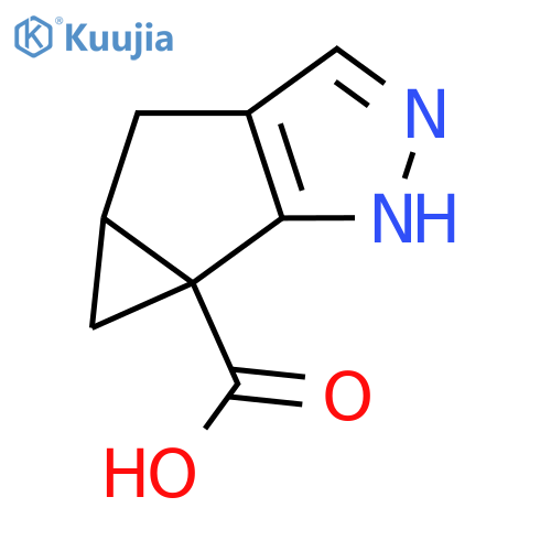 5aH-Cyclopropa[4,5]cyclopenta[1,2]pyrazole-5a-carboxylic acid, 2,4,4a,5-tetrahydro- structure