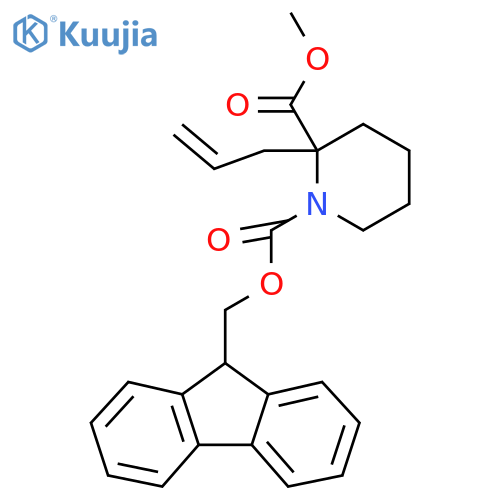 1-(9H-fluoren-9-yl)methyl 2-methyl 2-(prop-2-en-1-yl)piperidine-1,2-dicarboxylate structure