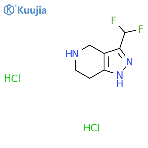 3-(difluoromethyl)-1H,4H,5H,6H,7H-pyrazolo[4,3-c]pyridine dihydrochloride structure