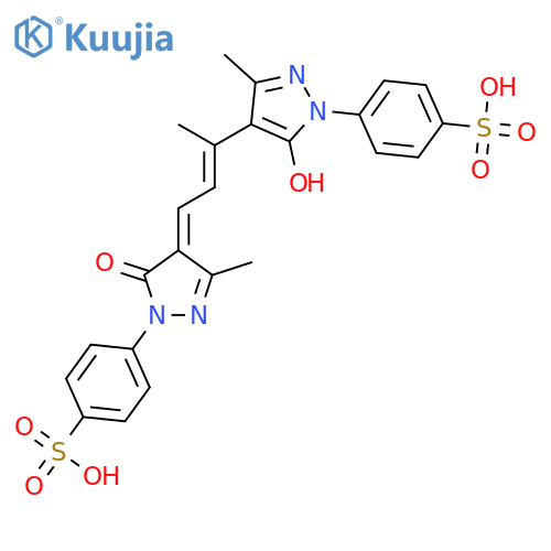 Benzenesulfonic acid,4-[4,5-dihydro-4-[3-[5-hydroxy-3-methyl-1-(4-sulfophenyl)-1H-pyrazol-4-yl]-2-buten-1-ylidene]-3-methyl-5-oxo-1H-pyrazol-1-yl]- structure