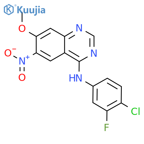 N-(4-Chloro-3-fluorophenyl)-7-methoxy-6-nitroquinazolin-4-amine (Dacomitinib Impurity) structure